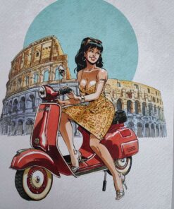 Meynet - Pin-up Vespa Rome Italie
