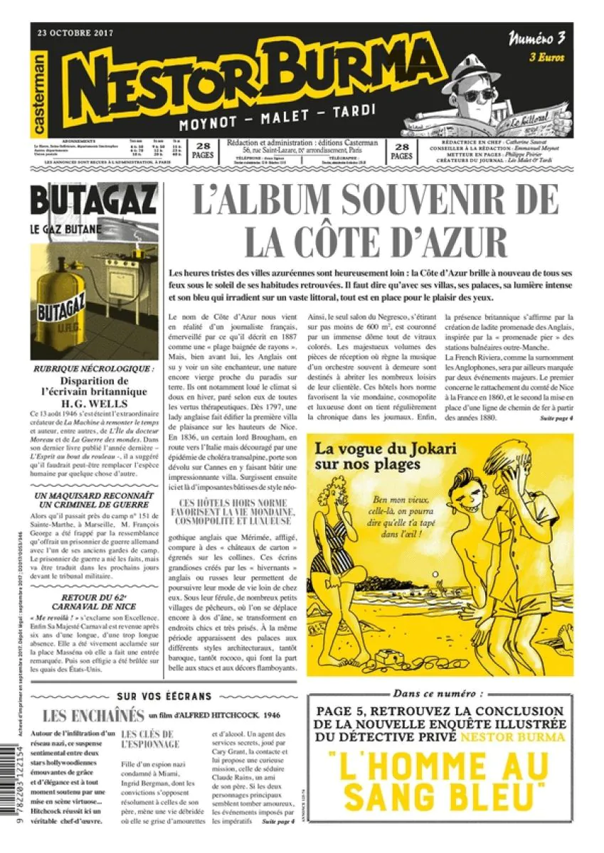 L'homme au sang bleu - Journal N°3 - 25 octobre 2017